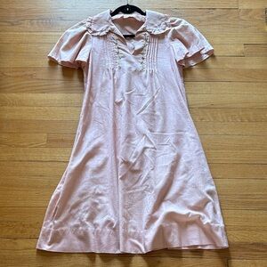 vintage pink lolita peter pan collar dress with pockets